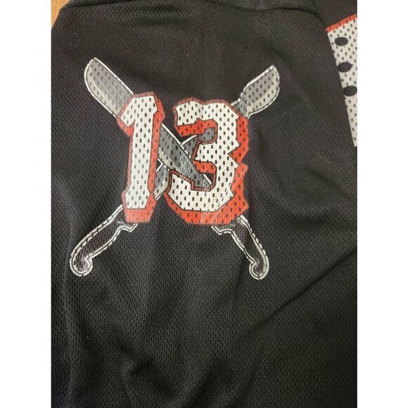 Friday the 13th Jason Voorhees Bloody Hockey Jersey  Black and Red #13 Size LARG - Picture 2 of 8
